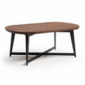 Eettafel van hout met metalen poten 150 x 80 x 75cm bruin zwart
