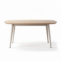Houten tafel met afgeronde hoeken en lichte kleur 150 x 75 x 75cm