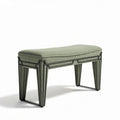Bank van staal met groene stof 100 x 40 x 45cm voor binnengebruik