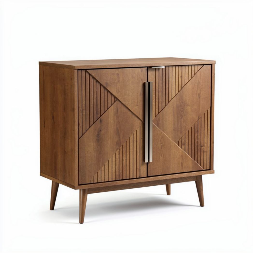 Houten kast met dubbele deuren en een afmeting van 80 x 40 x 75cm
