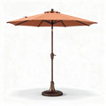 parasol van 250 cm met bruin metalen standaard en oranje doek